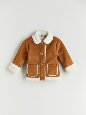 Lc Waikiki Yeni Sezon Kürk Yaka Süet Kız Çocuk Mont