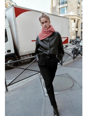 Açelya Okcu Premium Kybele Yüksek Bel Dokuma Straight Pantolon