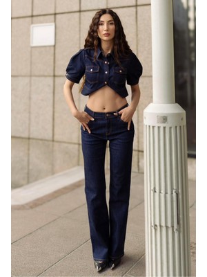 Denim Trip LILY Bootcut Fit Koyu İndigo Rinse Kadın Jean Pantolon