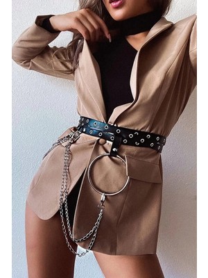 Eterella Halka ve Zincir Detaylı Deri Şık Kemer - APFT621