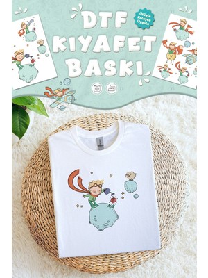 Msticker Kumaşa Baskı Yapılabilen Özel Tasarım Ütü ile Yapışan Tekstil Dtf Baskı Görseli Küçük Prens Temalı
