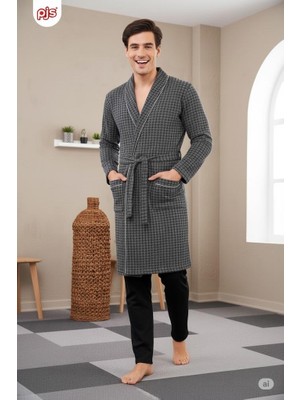 Gd Goldoremi 23711 Erkek Pamuklu Uzun Kollu Kuşaklı Robdöşambr Sabahlık