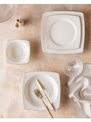 Nova 6 Kişilik 24 Parça Yemek Takımı - Beyaz/gold