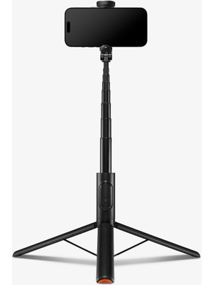 Spigen Kablosuz Bluetooth Selfie Çubuğu Uzaktan Kumandalı Tripod / 1.4 Metre Kadar Uzatılabilir Kolay Taşınabilir S541W Black - AMP09336