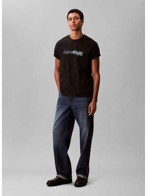 Calvin Klein Bisiklet Yaka Siyah Erkek T-Shirt LV04RD822GUB1_SS 20S Eu Calvın Curs