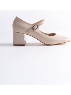 Trendella Rosalie Bej Rugan Topuklu Kadın Ayakkabı