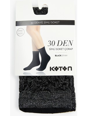 Koton 30 Den Simli Soket Çorap