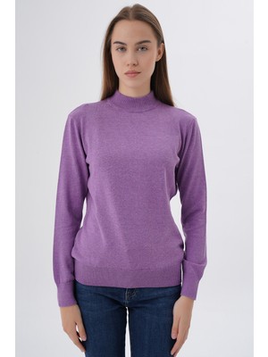 Trist Star Kadın %100 Organik Pamuk Yarım Balıkçı Yaka Triko Kazak Örme Bluz TRIST-6104