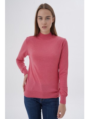 Trist Star Kadın %100 Organik Pamuk Yarım Balıkçı Yaka Triko Kazak Örme Bluz TRIST-6104