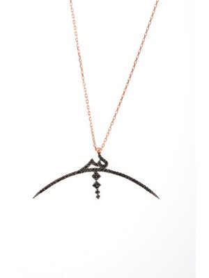 By Barun Hiç Kolye Gümüş 925 Ayar Siyah Taşlı Kolye