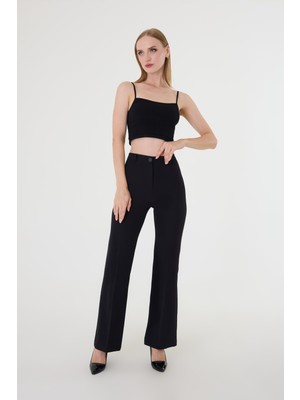 Hazel Kadın Siyah Ispanyol Paça Pantolon
