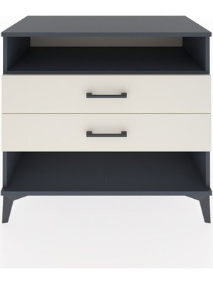Dienni Hyperion Şifonyer Tek Raflı 2 Çekmeceli 88X44X80 Antrasit-Aytaşı