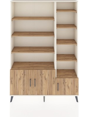 Dienni Arges Dolap 10 Raflı 3 Kapaklı 132X30X195 Aytaşı-Çam/çam