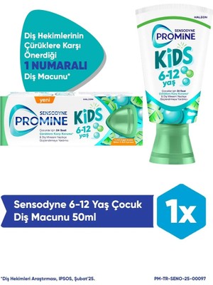 Sensodyne Promine 6 +Yaş Çocuk Diş Macunu 50ml - Bubble Gum Aromalı