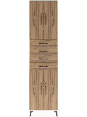 Dienni Arges Dolap 4 Raflı 4 Çekmeceli 4 Kapaklı 60X30X243 Aytaşı-Çam