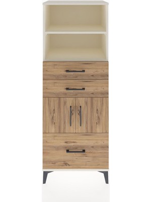 Dienni Hyperion Dolap 3 Raflı 3 Çekmeceli 2 Kapaklı 60X44X163 Aytaşı-Çam