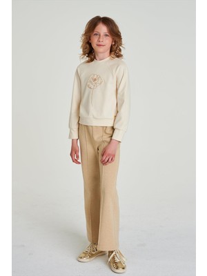 Lia Lea Bg Store Kız Çocuk Altın Pantolon Rahat Kalıp Günlük Stil 4 Yaş Model