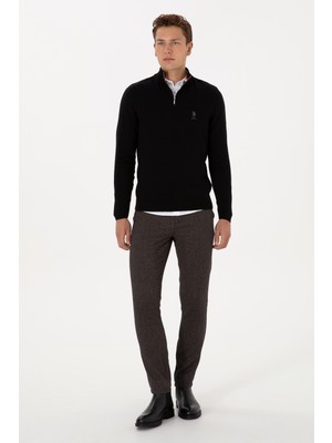 U.S. Polo Assn. Erkek Koyu Kahverengi Slim Fit Kanvas / Chino Pantolon 50309907-VR084