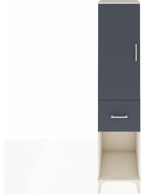 Dienni Hyperion Dolap Tek Raflı Tek Çekmeceli Tek Askılı 44X44X195 Aytaşı-Antrasit