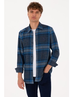 U.s. Polo Assn. Erkek Mavi Gömlek Desenli 50316632-VR212