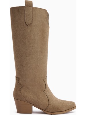 Limoya Frida Vizon Süet Western Kadın Çizme