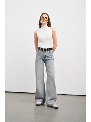 Vatkalı V1927 Yüksek Bel Wide-Leg Jean