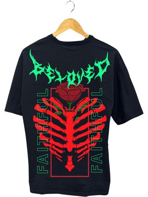 Tomris Dtg Baskı Kalp Gül  T-Shi̇rt