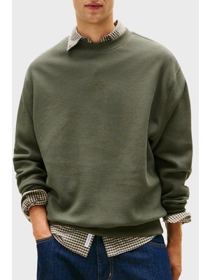 Tommy Jeans Pamuklu Regular Fit Bisiklet Yaka Sweat Erkek Sweat DM0DM21622 Mrh