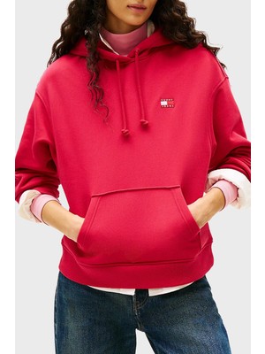 Tommy Jeans % 100 Pamuk Relaxed Fit Kapüşonlu Sweat Bayan Sweat DW0DW19414 Xjp