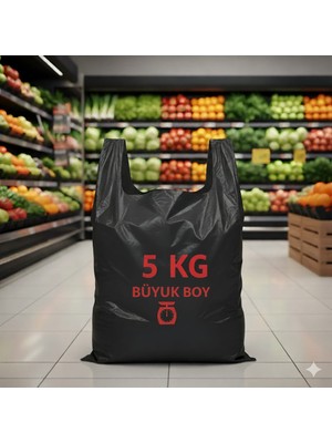 Sihirbaz Shop 5 kg Siyah Atlet Poşet Büyük Boy 30*56 cm Ebatında Sağlam & Dayanıklı
