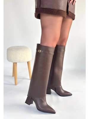 Mesga Butik Jike Kahverengi Cilt Tak Çıkar Çizme