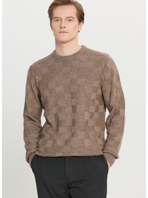 Altınyıldız Classics Bisiklet Yaka Standart Vizon Erkek Kazak ACE049261483_VIZ