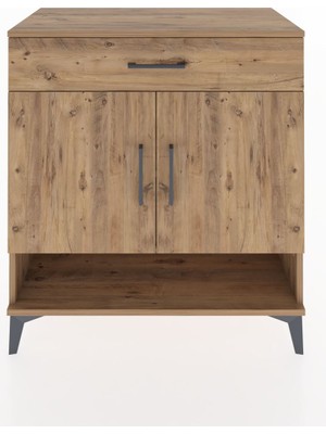 Dienni Hyperion Şifonyer 2 Raflı Tek Çekmeceli 2 Kapaklı 88X44X96 Çam-Çam