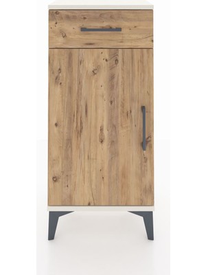 Dienni Arges Komodin 2 Raflı Tek Çekmeceli Tek Kapaklı 44X30X96 Aytaşı-Çam