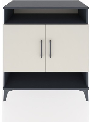 Dienni Hyperion Şifonyer 2 Raflı 2 Kapaklı 88X44X96 Antrasit-Aytaşı