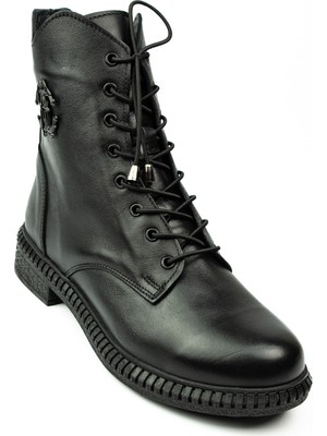 Babalı 610 Deri Dükanı Siyah Deri Kadın Bot