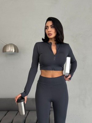 Edsize Slim Fit Yüksek Bel Toparlayıcı Crop Kadın 2’li Tayt Takım