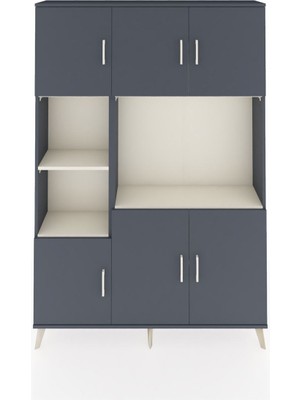 Dienni Arges Dolap 9 Raflı 6 Kapaklı 132X30X195 Antrasit-Antrasit/aytaşı
