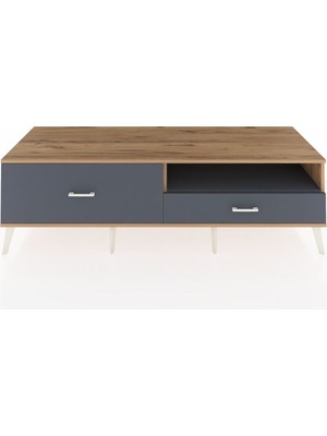 Dienni Kronos Tv Ünitesi Tek Raflı 2 Çekmeceli  176X59X51 Çam-Antrasit/antrasit