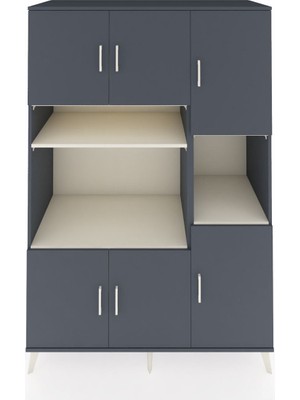 Dienni Kronos Dolap 9 Raflı 6 Kapaklı 132X59X195 Antrasit-Antrasit/aytaşı