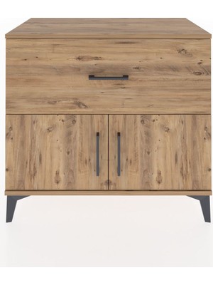 Dienni Hyperion Şifonyer Tek Çekmeceli 2 Kapaklı 88X44X80 Çam-Çam