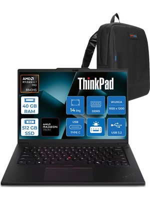 Lenovo Thinkpad P14S Gen 5 Amd Ryzen™ 7 Pro 8840HS 5.1GHz 40GB Ddr5 512GB SSD Amd Radeon 780M 14" Wuxga IPS 400NITS Windows 11 Pro Taşınabilir Bilgisayar 21MFS2MQ00P13 + Zettaçanta