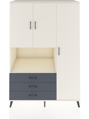 Dienni Kronos Dolap 7 Raflı 3 Çekmeceli 3 Kapaklı 132X59X195 Aytaşı-Aytaşı/antrasit