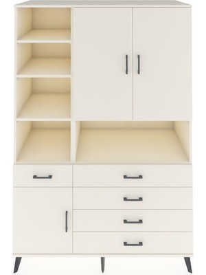 Dienni Kronos Dolap 8 Raflı 5 Çekmeceli 3 Kapaklı 132X59X195 Aytaşı-Aytaşı/aytaşı