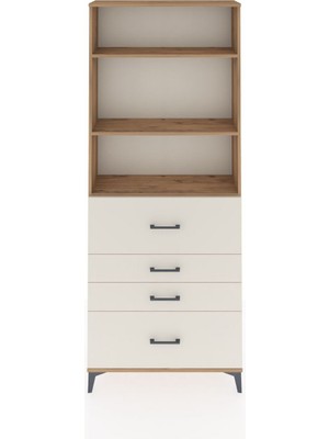 Dienni Arges Dolap 3 Raflı 4 Çekmeceli 88X30X221 Çam-Aytaşı