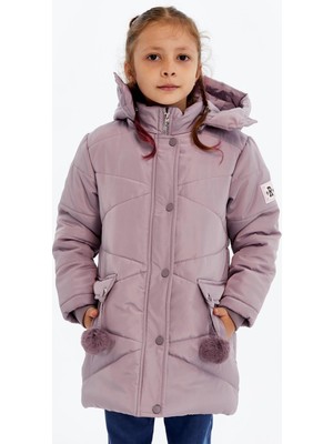 Benitto Kids Kapüşonlu Kışlık Ponpon Detaylı Kız Çocuk Kaban 51354
