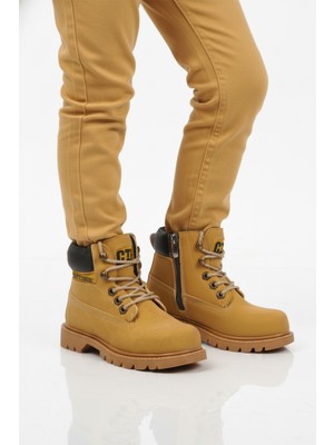 Conteyner Camel Nubuk Kaymaz Unisex Çocuk Bot 921 F