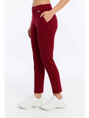 Axxel Kadın Bordo Eşofman Alt Cepli Klasik PAÇA-P376