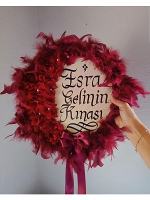 Evsay Isme Özel Kına Gelin Tefi Deri Tef Vurmalı Çalgı Def Kına Defi Otrişli Deri Tef Zümrüt Yeşil Bordo