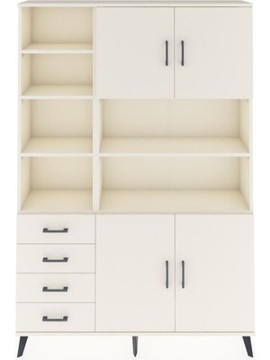 Dienni Arges Dolap 9 Raflı 4 Çekmeceli 4 Kapaklı 132X30X195 Aytaşı-Aytaşı/aytaşı